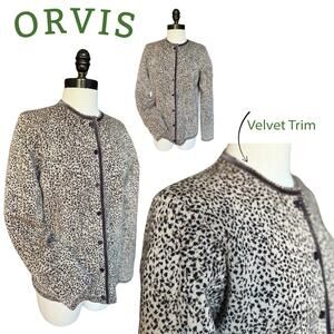 Leopard Print Cardigan Sweater Wool Velvet Fall Winter Modest Office Church